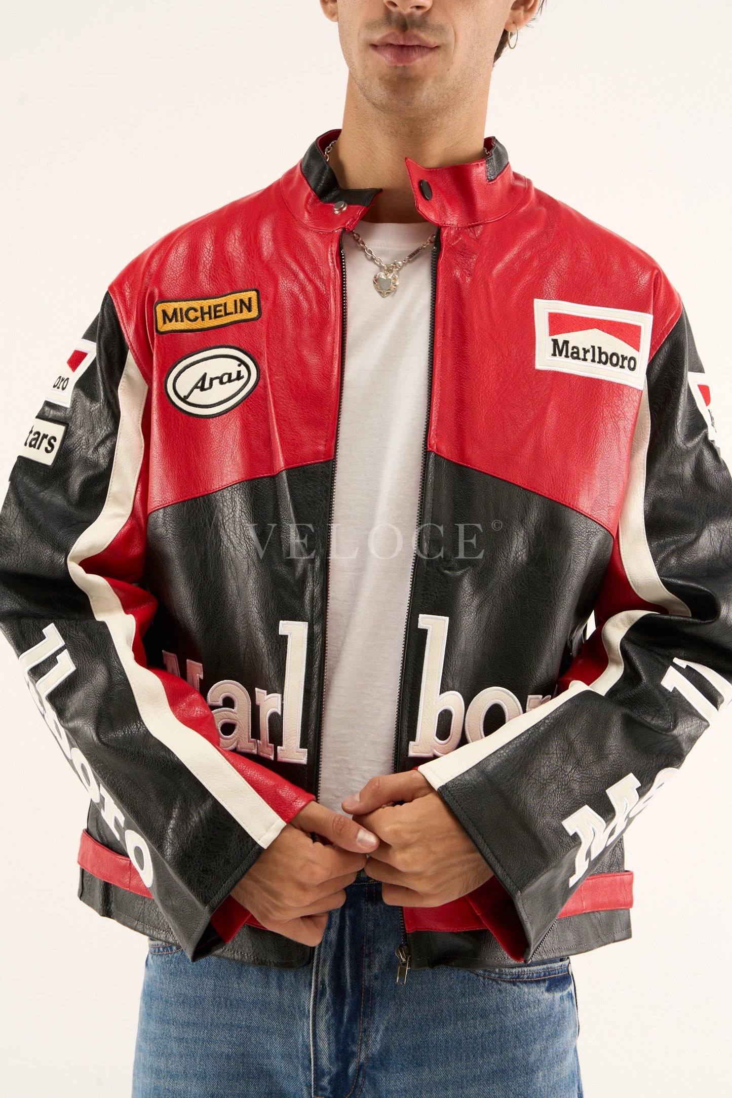 Marlboro Racing Leather Jacket - Black Edition
