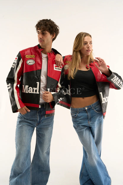 Marlboro Racing Leather Jacket - Black Edition